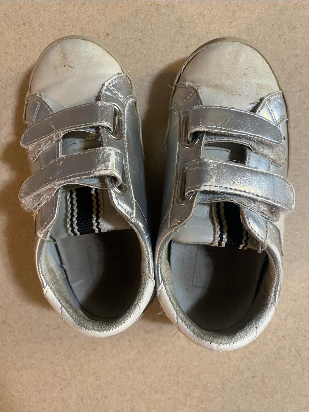 ShuShop Kids Silver Velcro Sneakers
